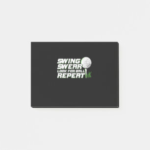 Bloco De Notas Golfer Swing Sweat Procura Bola