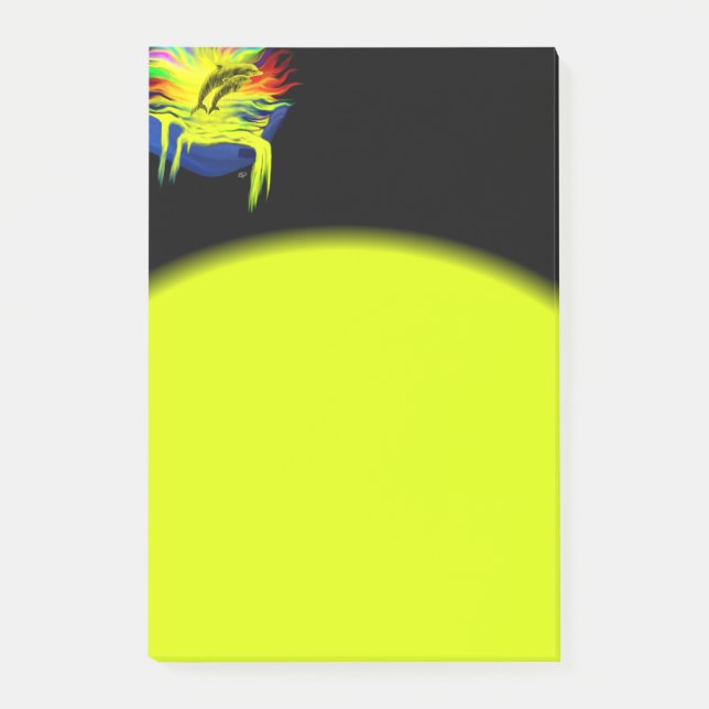 Bloco De Notas Golfinhos no Sol com Mão (Frente)