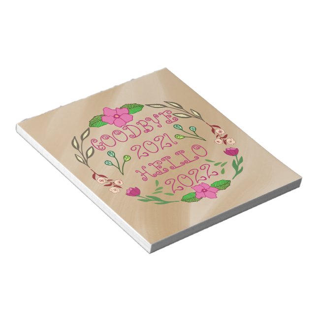 BLOCO DE NOTAS GOODBYE 20XX OLÁ 20XX (Inclinado)