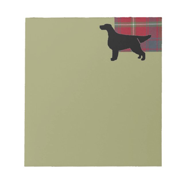 Bloco De Notas Gordon Setter Silhouetted sobre Clan Gordon Tartan (Frente)