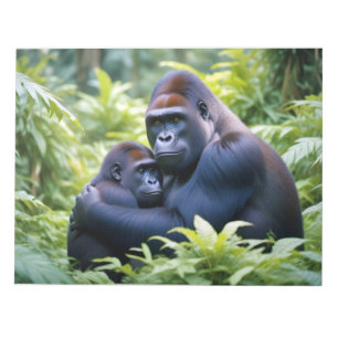 Bloco De Notas Gorilla Animal Nature Wildlife Affecting Caring