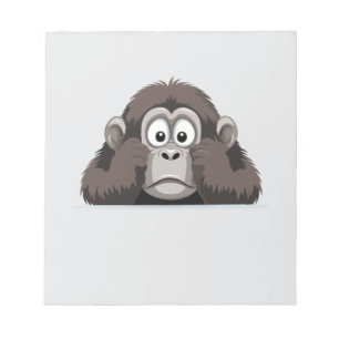 Bloco De Notas Gorilla Peeking Bonito Adorável Cartografia Animal