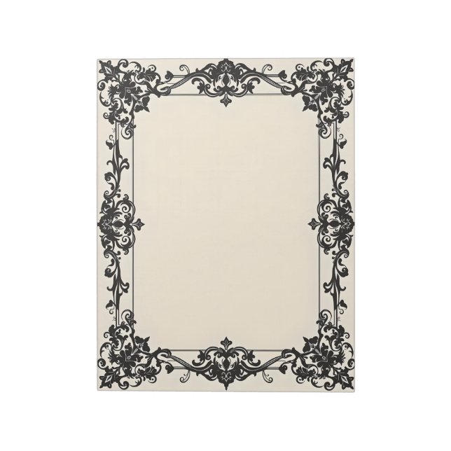 Bloco De Notas Gothic Damask Frame (Invertido)