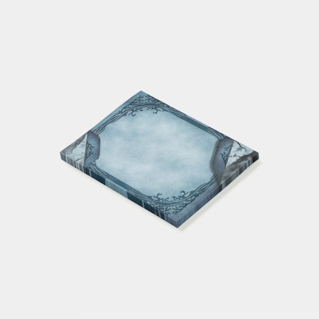 Bloco De Notas Gótico de Pergaminho Azul (Inclinado)