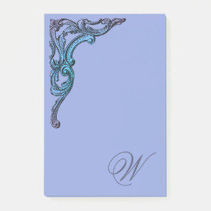 Bloco De Notas Gótico Pastel romântico de Steampunk Monogrammed