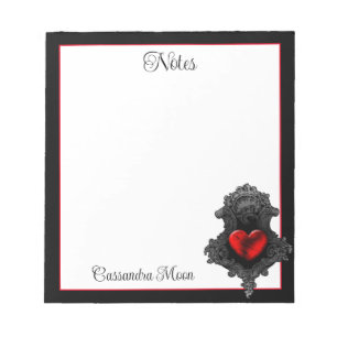 Bloco De Notas Gótico Vermelho Personalizado