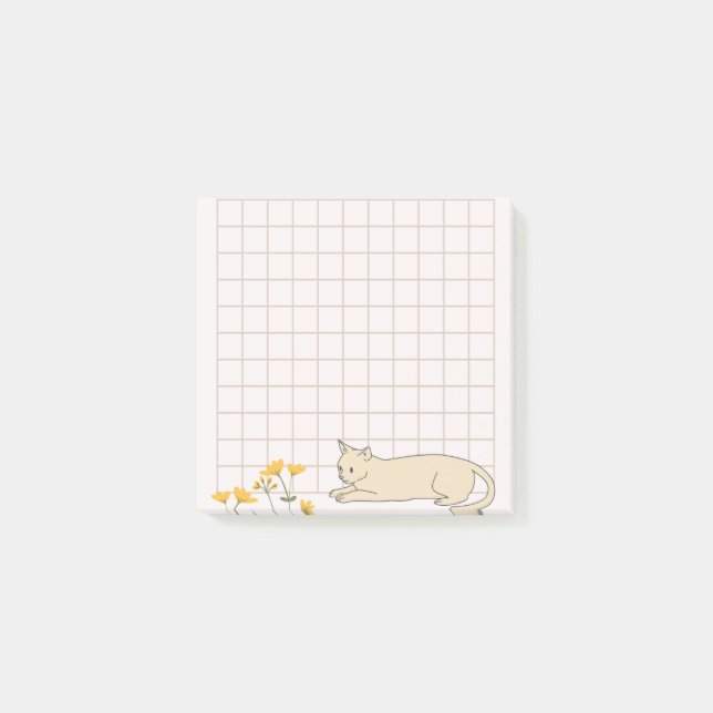 Bloco De Notas Grade de Flores de Gato (Frente)