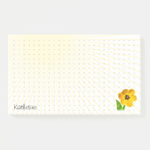 Bloco De Notas Grade Pontilhada - Foto Floral Amarelo-Aberto Choc