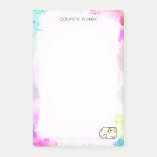 Bloco De Notas Gradiente colorido gatinho de gato bonito Nome per