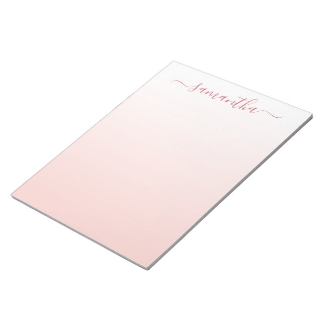 Bloco De Notas Gradiente Rosa Bege Feminino Assinatura (Inclinado)