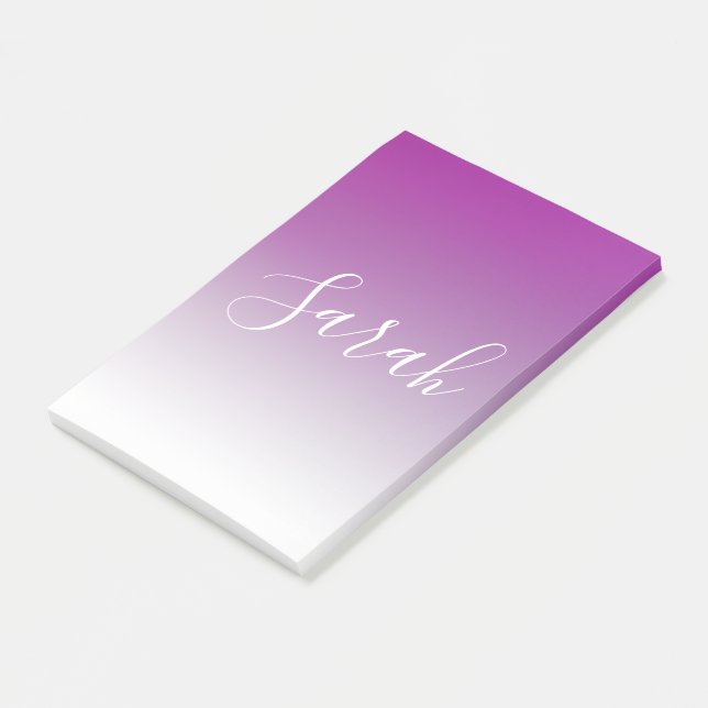 Bloco De Notas Gradiente Simples Moderno Mínimo de Ombre Roxo (Inclinado)