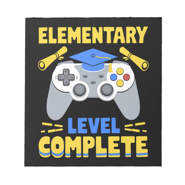 Bloco De Notas Graduação de Jogador de Jogos de Nível Elementar C (Frente)