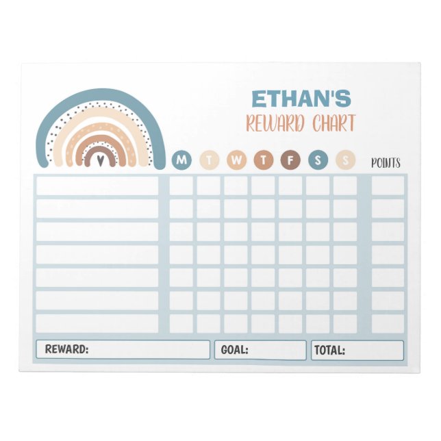 Bloco De Notas Gráfico de Chore Personalizado do Arco-Íris do Grá (Frente)