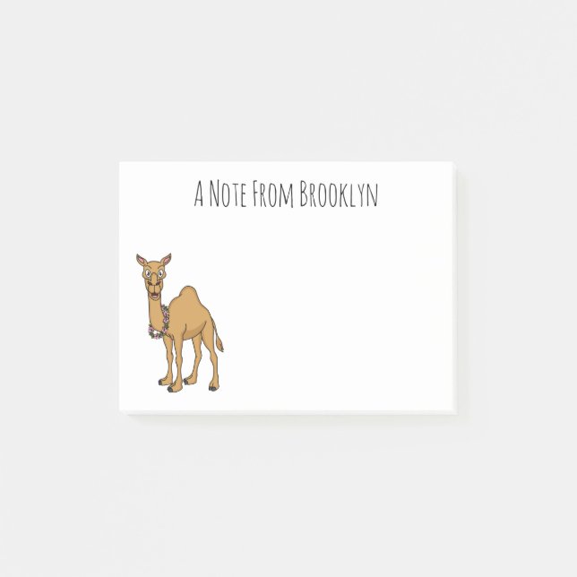 Bloco De Notas Gráfico de desenhos do camelo feliz (Frente)