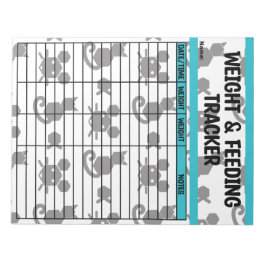 Bloco De Notas Gráfico de Peso e Alimentação do Hexágono Negro e 