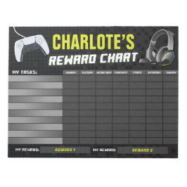 Bloco De Notas Gráfico de Recompensa Amarelo para Jogos Personali