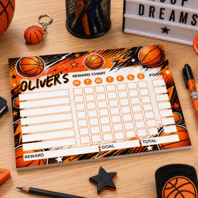 Bloco De Notas Gráfico de Recompensa Basquetebol Gráfico Personal (Criador carregado)