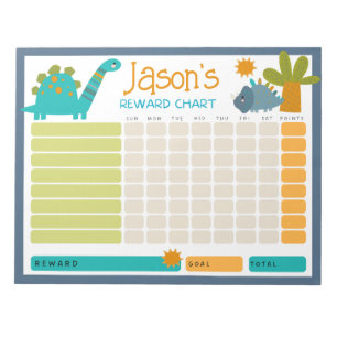 Bloco De Notas Gráfico de Recompensas para Crianças Dinossauras C