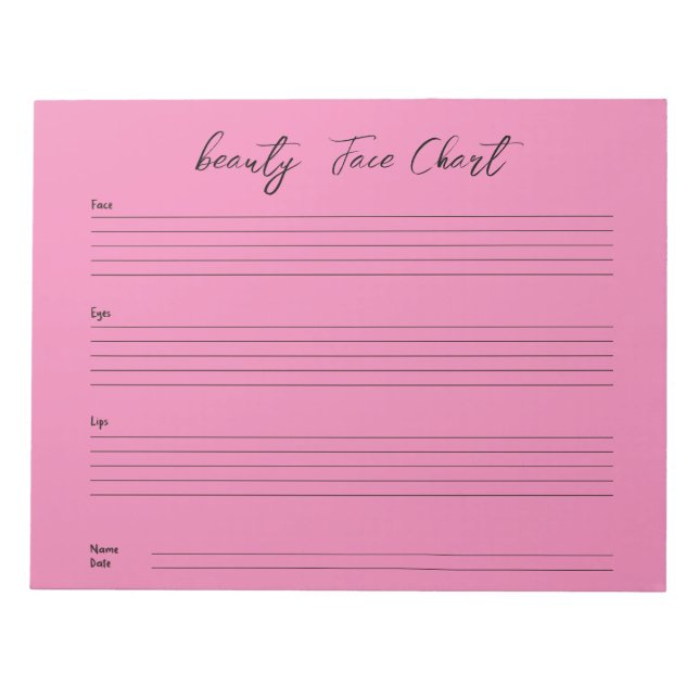Bloco De Notas Gráfico de rosto de maquiagem profissional persona (Frente)