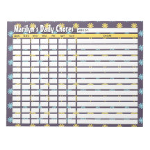 Gráfico de Tarefas Diárias de Flores Personalizada