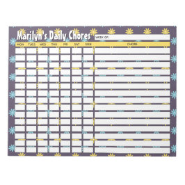 Bloco De Notas Gráfico de Tarefas Diárias de Flores Personalizada