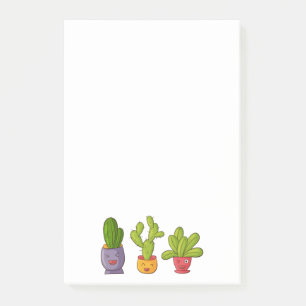 Bloco De Notas Gráfico de três cactos bonitos em Potes de flores
