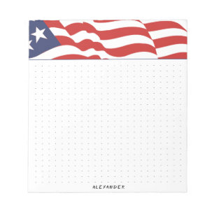 Bloco De Notas Gráfico do Dia da Independência da Bandeira Americ