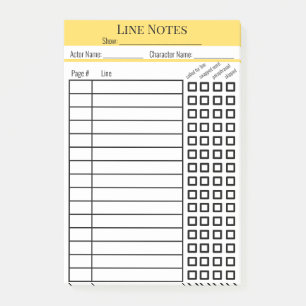 Bloco De Notas gráfico Notas da Linha do Ator