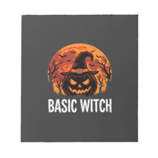 Bloco De Notas Gráficos Básicos de Halloween Feiticeira Abóbora L