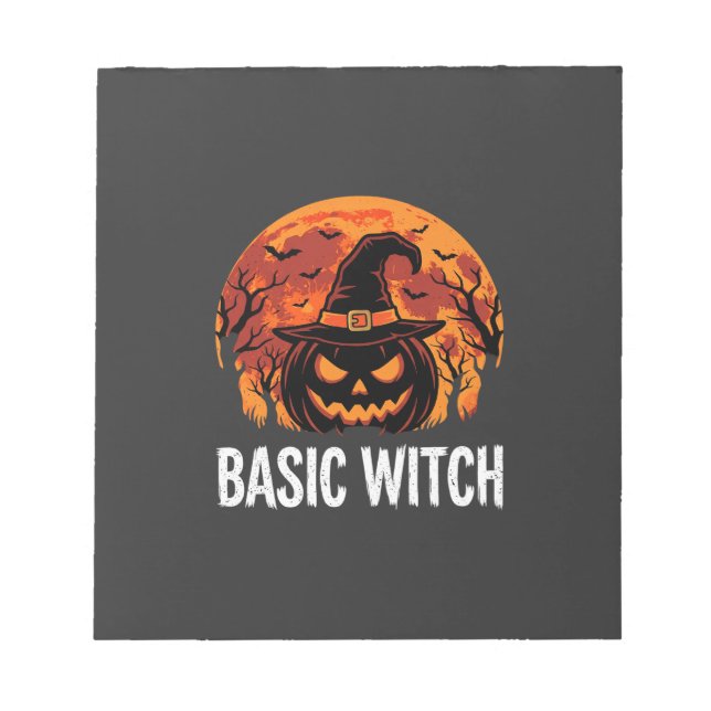 Bloco De Notas Gráficos Básicos de Halloween Feiticeira Abóbora L (Frente)