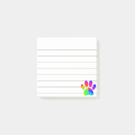 Bloco De Notas Gráficos de Pata de Cachorro em Tie Dye 3x3 com Li