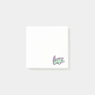 Bloco De Notas grafite de amor roxo verde menta tipografia pontos