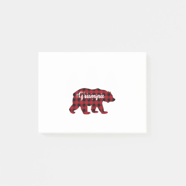 Bloco De Notas Grampa Bear Buffalo Red Plaid Matching Family (Frente)