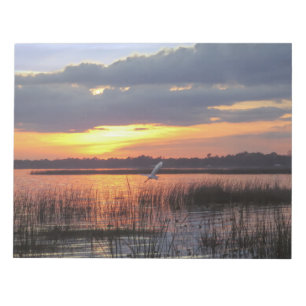 Bloco De Notas Grande egret no por do sol tropical