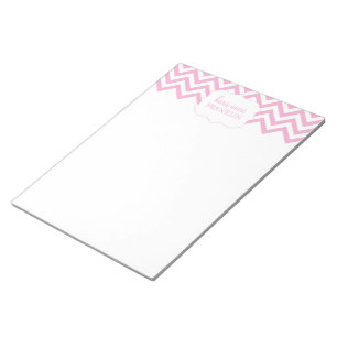 Bloco De Notas Grande personalizado Chevron doce cor-de-rosa