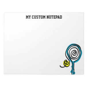 Bloco De Notas Grande raquete e bola de tênis personalizados