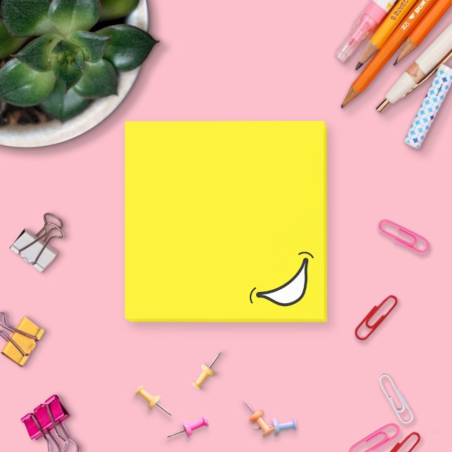 Bloco De Notas Grande Sorriso Posta Notas (Big Smile Post It Notes Yellow)