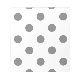 Bloco De Notas Grandes bolinhas - cinzas no branco