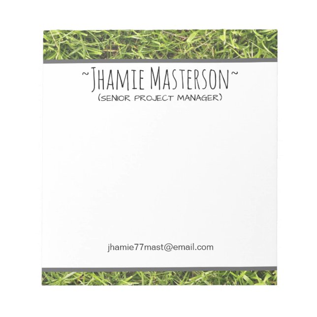 Bloco De Notas Grassy Personalizado (Frente)