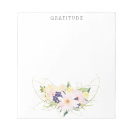 Bloco De Notas Gratidão Floral Floral Cor Rosa