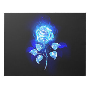 Bloco De Notas Gravação de Rosa Azul