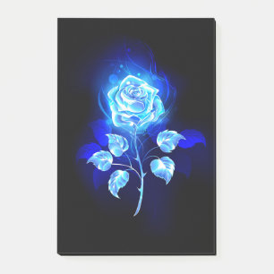 Bloco De Notas Gravação de Rosa Azul