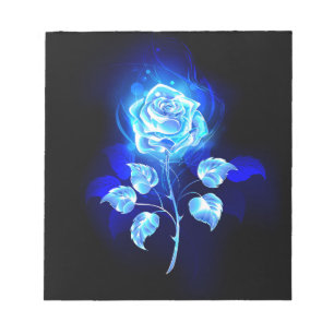 Bloco De Notas Gravação de Rosa Azul