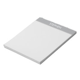 Bloco De Notas Gray minimalist custom name 