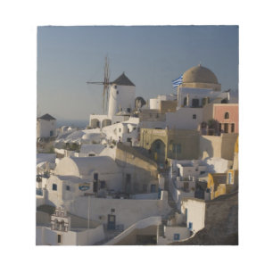 Bloco De Notas Grécia e Ilha Grega de Santorini cidade de Oia