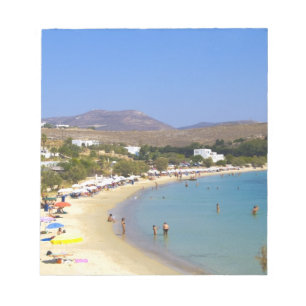 Bloco De Notas Grécia, Ilha de Paros, Praia de Krios vista de cim