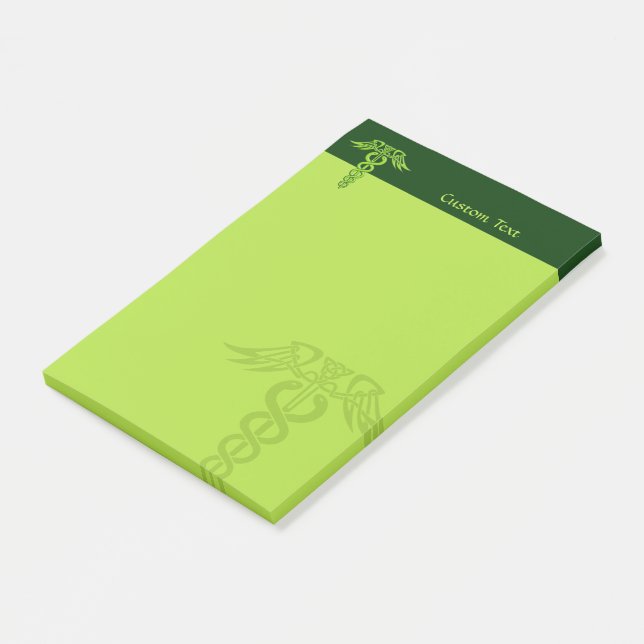 Bloco De Notas Green Celtic Knot Caduceus (Inclinado)