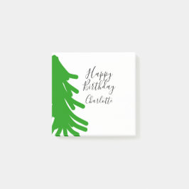 Bloco De Notas Green Christmas tree happy birthday December winte