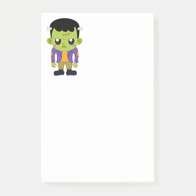Bloco De Notas Green Frankenstein Monster Halloween (Frente)