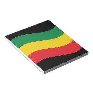 Bloco De Notas Green, Gold (Yellow) and Red Colors Flag